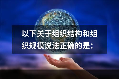 以下关于组织结构和组织规模说法正确的是：