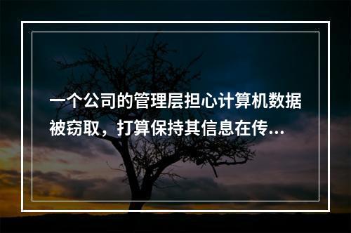 一个公司的管理层担心计算机数据被窃取，打算保持其信息在传输过