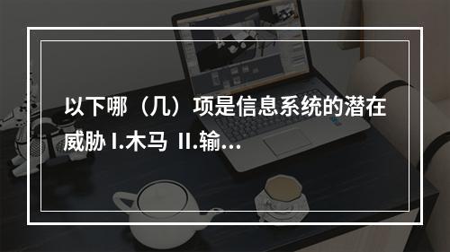 以下哪（几）项是信息系统的潜在威胁 I.木马  II.输入数