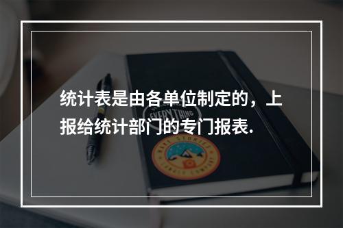 统计表是由各单位制定的，上报给统计部门的专门报表.