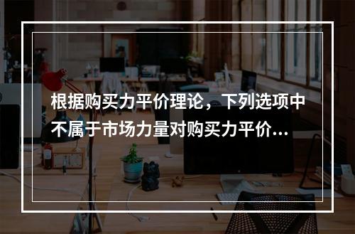 根据购买力平价理论，下列选项中不属于市场力量对购买力平价的偏