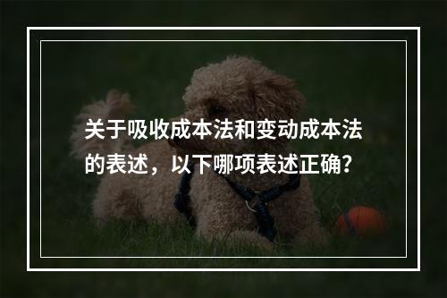 关于吸收成本法和变动成本法的表述，以下哪项表述正确？