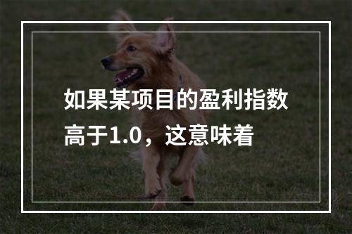 如果某项目的盈利指数高于1.0，这意味着