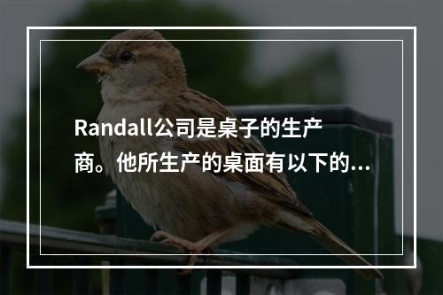 Randall公司是桌子的生产商。他所生产的桌面有以下的成本