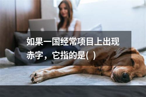 如果一国经常项目上出现赤字，它指的是(  )