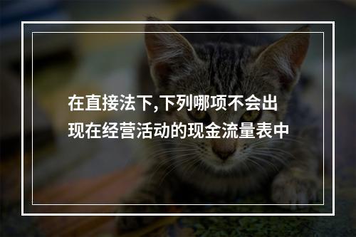 在直接法下,下列哪项不会出现在经营活动的现金流量表中