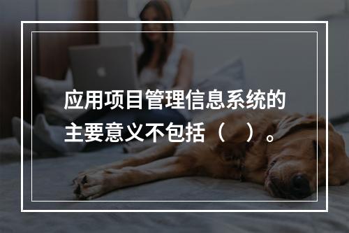 应用项目管理信息系统的主要意义不包括（　）。