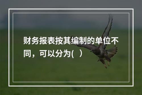 财务报表按其编制的单位不同，可以分为(   ）