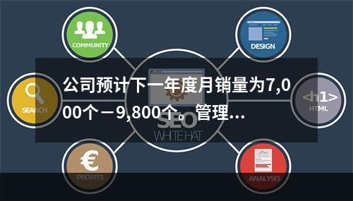 公司预计下一年度月销量为7,000个－9,800个。管理层正