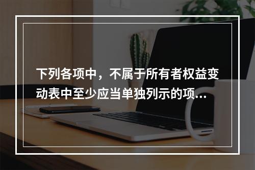 下列各项中，不属于所有者权益变动表中至少应当单独列示的项目是