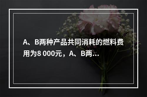 A、B两种产品共同消耗的燃料费用为8 000元，A、B两种产