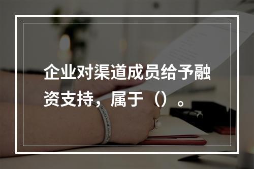 企业对渠道成员给予融资支持，属于（）。