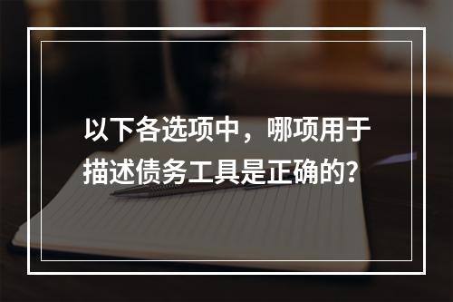 以下各选项中，哪项用于描述债务工具是正确的？