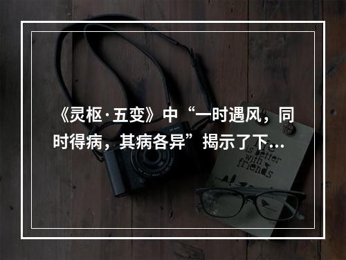 《灵枢·五变》中“一时遇风，同时得病，其病各异”揭示了下述何