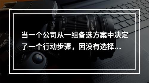 当一个公司从一组备选方案中决定了一个行动步骤，因没有选择次优