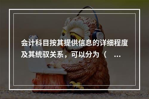 会计科目按其提供信息的详细程度及其统驭关系，可以分为（　　）