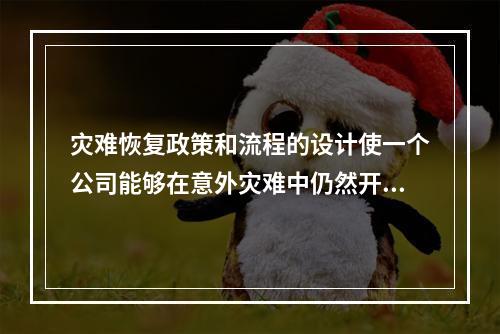 灾难恢复政策和流程的设计使一个公司能够在意外灾难中仍然开展业