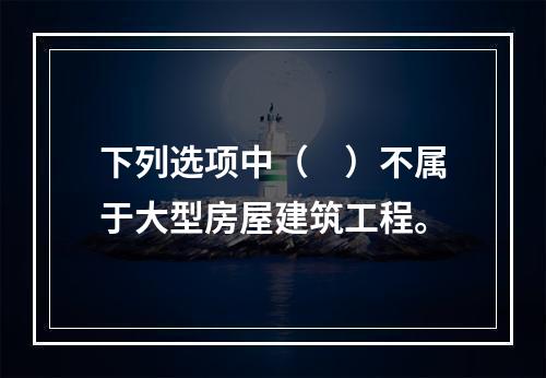 下列选项中（　）不属于大型房屋建筑工程。