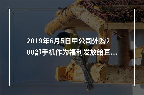 2019年6月5日甲公司外购200部手机作为福利发放给直接从