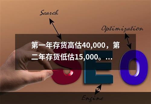 第一年存货高估40,000，第二年存货低估15,000。第一