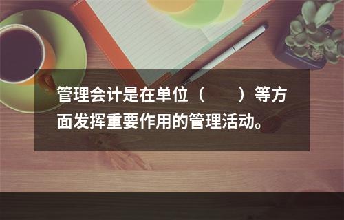 管理会计是在单位（　　）等方面发挥重要作用的管理活动。