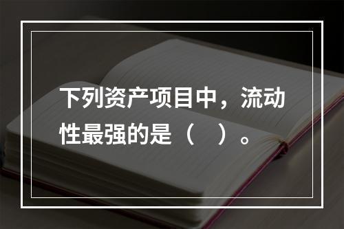 下列资产项目中，流动性最强的是（　）。