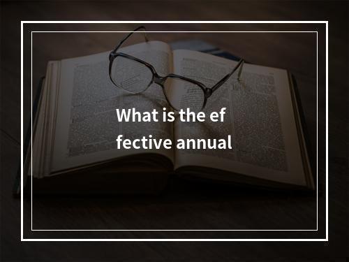 What is the effective annual