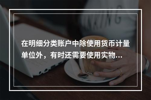 在明细分类账户中除使用货币计量单位外，有时还需要使用实物计量