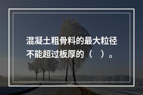 混凝土粗骨料的最大粒径不能超过板厚的（　）。