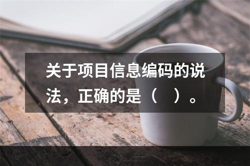 关于项目信息编码的说法，正确的是（　）。