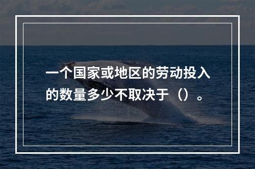 一个国家或地区的劳动投入的数量多少不取决于（）。