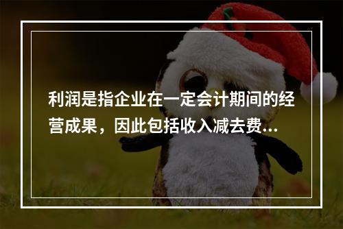 利润是指企业在一定会计期间的经营成果，因此包括收入减去费用后