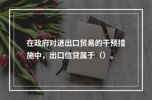 在政府对进出口贸易的干预措施中，出口信贷属于（）。