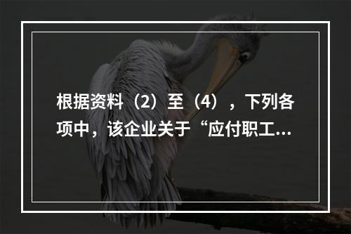 根据资料（2）至（4），下列各项中，该企业关于“应付职工薪酬