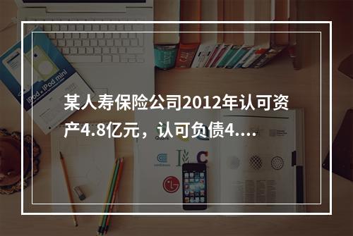 某人寿保险公司2012年认可资产4.8亿元，认可负债4.3亿