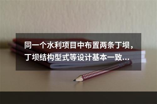 同一个水利项目中布置两条丁坝，丁坝结构型式等设计基本一致，分