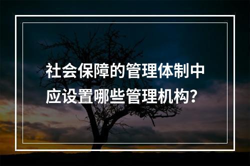 社会保障的管理体制中应设置哪些管理机构？