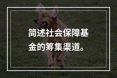 简述社会保障基金的筹集渠道。