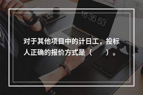 对于其他项目中的计日工，投标人正确的报价方式是（　　）。