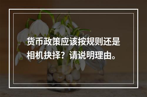 货币政策应该按规则还是相机抉择？请说明理由。