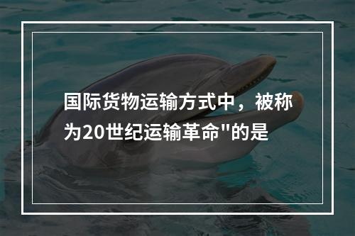 国际货物运输方式中，被称为20世纪运输革命