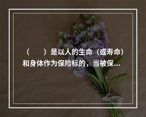 （　　）是以人的生命（或寿命）和身体作为保险标的，当被保险人