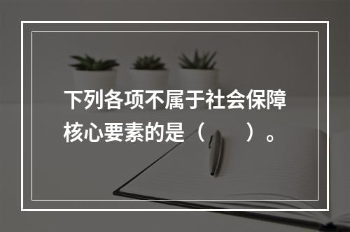 下列各项不属于社会保障核心要素的是（　　）。