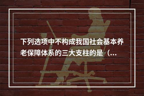 下列选项中不构成我国社会基本养老保障体系的三大支柱的是（　　