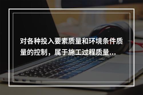 对各种投入要素质量和环境条件质量的控制，属于施工过程质量控制