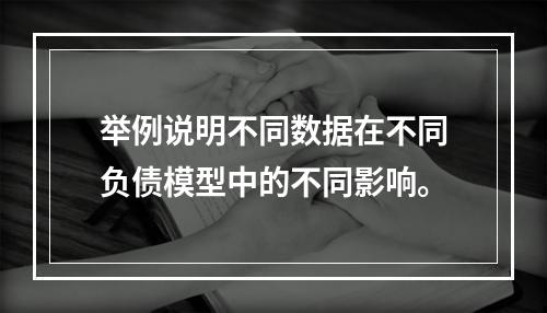 举例说明不同数据在不同负债模型中的不同影响。