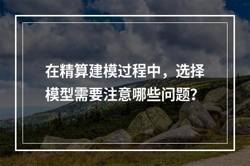 在精算建模过程中，选择模型需要注意哪些问题？