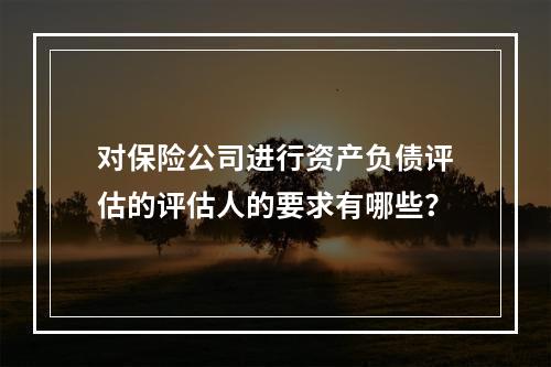 对保险公司进行资产负债评估的评估人的要求有哪些？