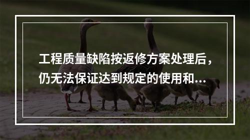 工程质量缺陷按返修方案处理后，仍无法保证达到规定的使用和安全