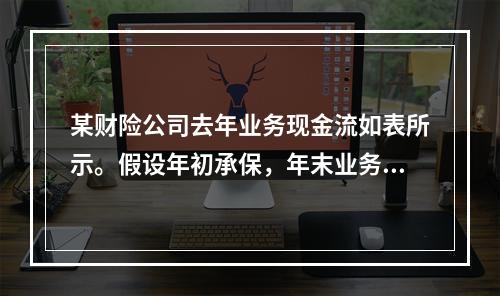 某财险公司去年业务现金流如表所示。假设年初承保，年末业务全部